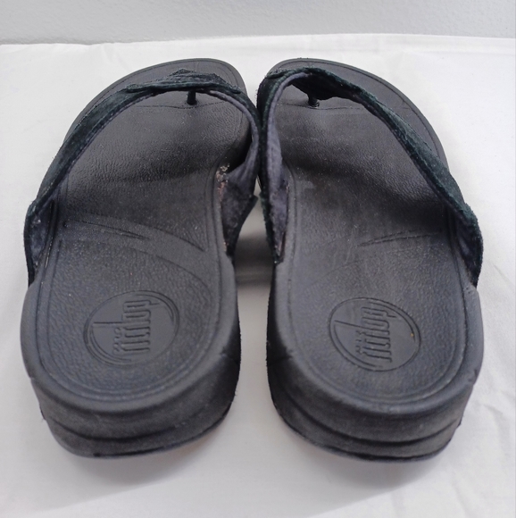 Fitflop suede black thong sandals Women’s  size 7 - Picture 7 of 12